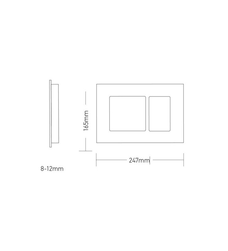 Easy-Touch Wisa Vivente F390-100 Inox 100% Control Panel for Built-in Cisterns