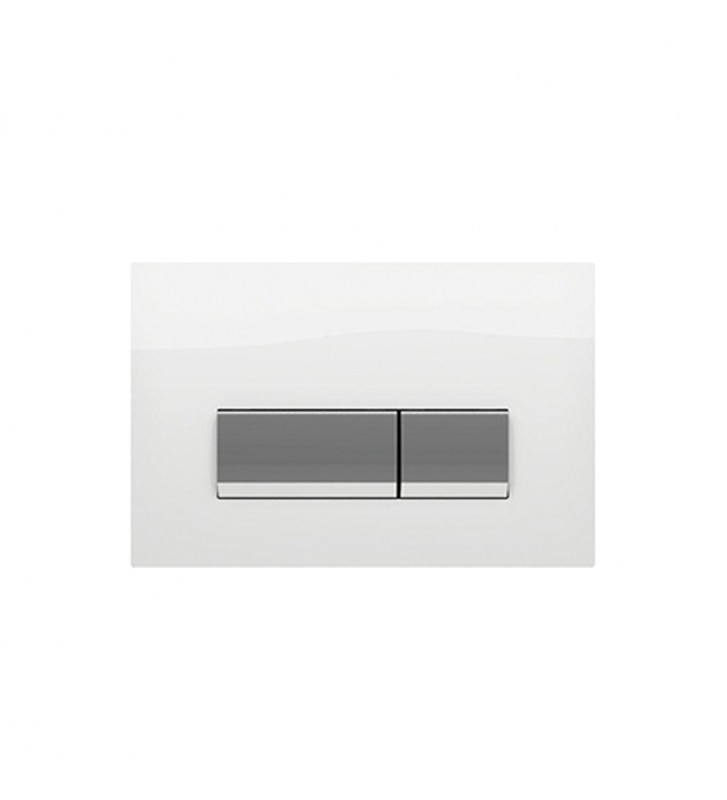 Easy-Touch Wisa Vivente F390-300 Glass Chrome White Crystal Control Panel for Built-in Cisterns