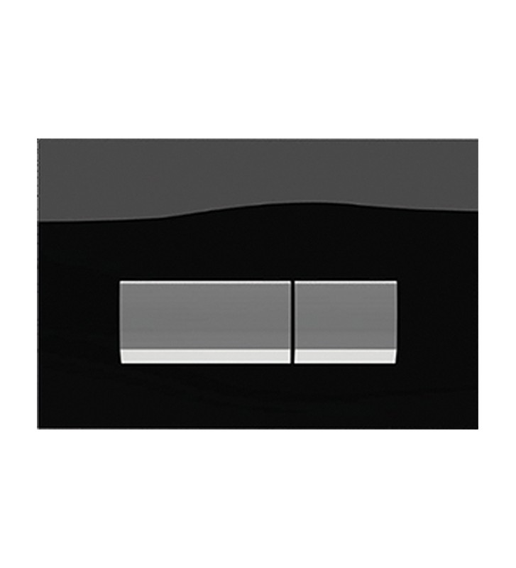 Easy-Touch Wisa Vivente F390-400 Black Glass Chrome Black Crystal Control Panel for Built-in Cisterns