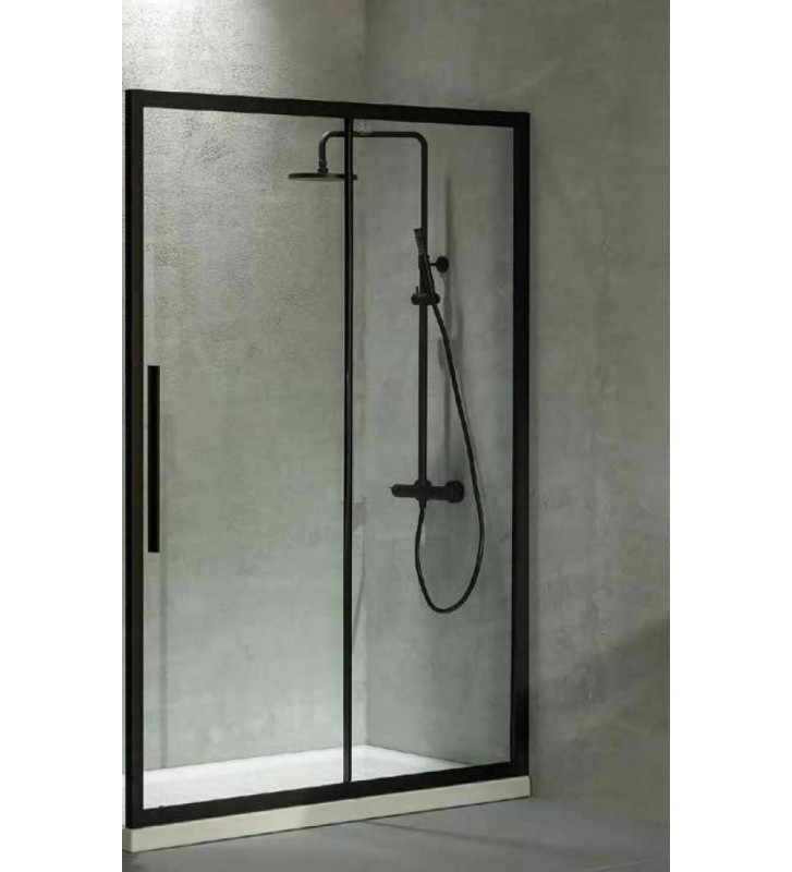 Cabin Sliding Entrance Door Devon Flow Slider 1 + 1 Black matt h.195