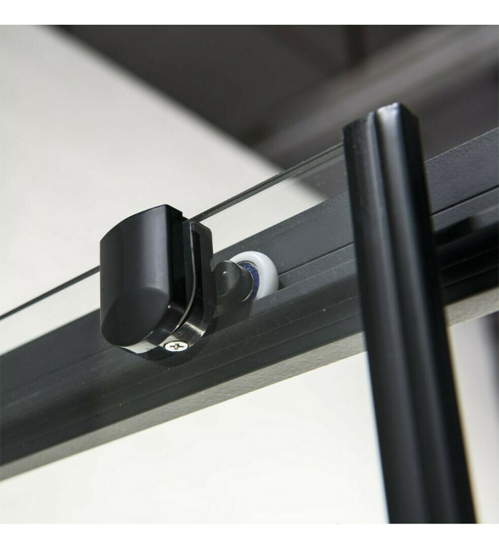 Cabin Sliding Entrance Door Devon Flow Slider 1 + 1 Black matt h.195