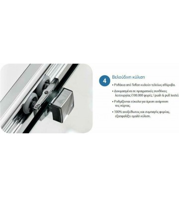 Cabin Sliding Entrance Door Devon Flow Slider 1 + 1 Chrome h.195