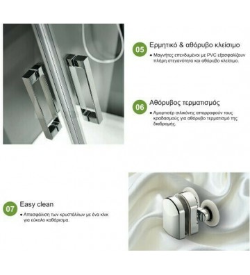 Καμπίνα Συρόμενη Πόρτα Εισόδου Axis Slider 1+1 Chrome h.185