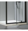 Cabin Opening Entrance Door Transparent Crystal Devon Flow Pivot Black matt h.195 Clean Glass