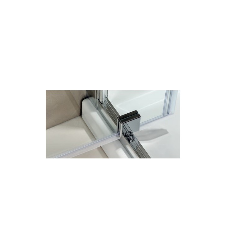 Καμπίνα Ανοιγόμενη Πόρτα Εισόδου Διάφανο Κρύσταλλο Axis Twin Pivot Chrome  h.185 Clean Glass