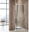 Cabin Opening Entrance Door Transparent Crystal Axis Twin Pivot Chrome h.185 Clean Glass