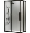 Shower Cabinet Rectangular Sliding Corner Entrance Transparent Crystal Devon Flow Corner Entry Black matt h.195 Clean Glass