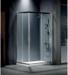 Shower Cabinet Rectangular Sliding Corner Entrance Transparent Crystal Devon Flow Corner Entry White matt h.195 Clean Glass