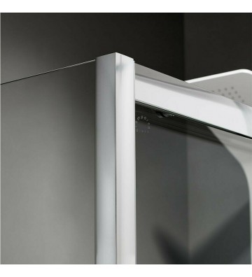 Καμπίνα Ντους Τετράγωνη Συρόμενη Γωνιακής Εισόδου Διάφανο Κρύσταλλο Axis Corner Entry Chrome  h.185 Clean Glass