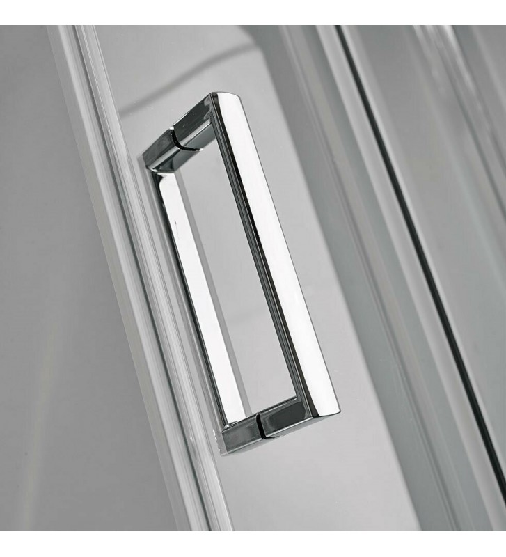 Shower Cabin Semicircular Sliding Glass Opaque Starlet Quadrant 1/4 circle Fabric Chrome h.180