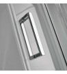 Shower Cabin Semicircular Sliding Glass Opaque Starlet Quadrant 1/4 circle Fabric Chrome h.180