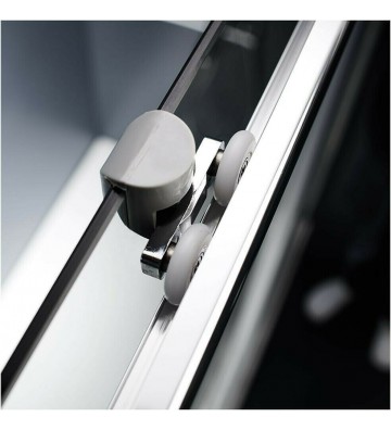 Shower Cabin Semicircular Sliding Glass Opaque Starlet Quadrant 1/4 circle Fabric Chrome h.180