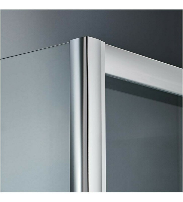 Shower Cabin Semicircular Sliding Glass Opaque Starlet Quadrant 1/4 circle Fabric Chrome h.180