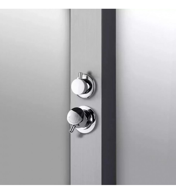 Icos Neda Mix 2 Outlets Thermomix Outdoor Shower Column Stainless Steel Height 210 cm