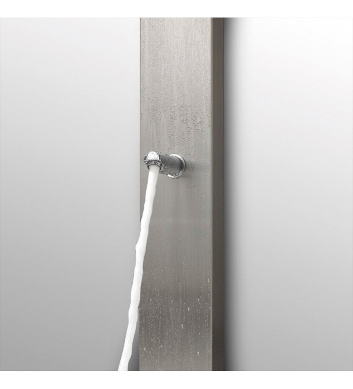 Icos Neda Mix 2 Outlets Thermomix Outdoor Shower Column Stainless Steel Height 210 cm