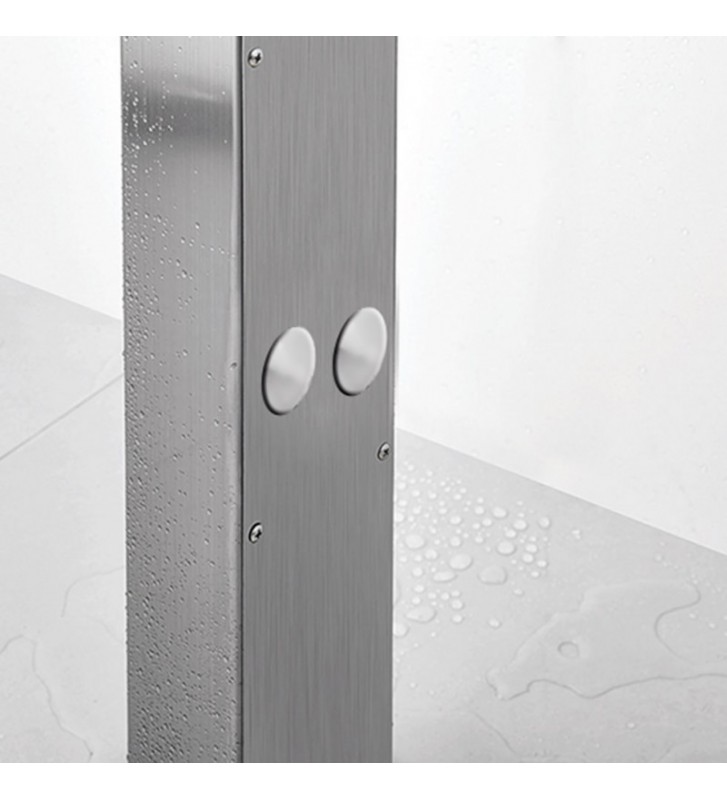 Icos Neda Mix 2 Outlets Thermomix Outdoor Shower Column Stainless Steel Height 210 cm