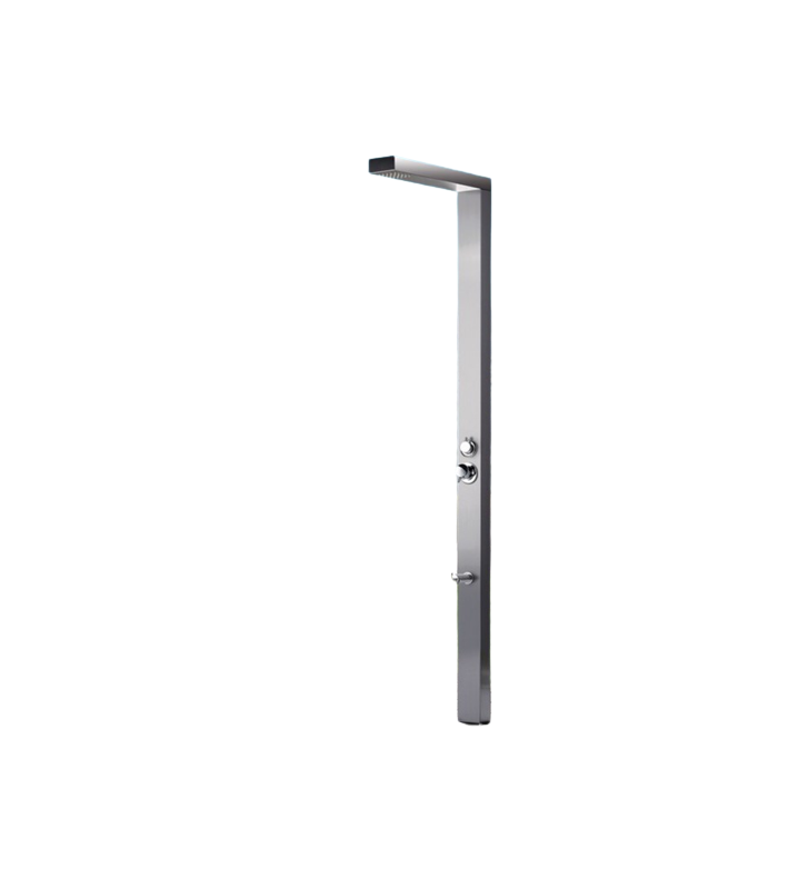 Icos Neda Mix 2 Outlets Thermomix Outdoor Shower Column Stainless Steel Height 210 cm