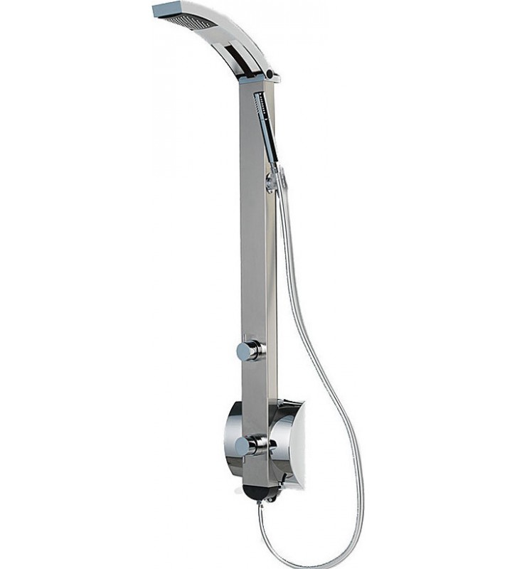 Στήλη  Ντους Dolce Vita Idea-110 Inox Matt Θερμομικτική από Ανοξείδωτο Χάλυβα 2 Εξόδων  Ύψος 131,4cm