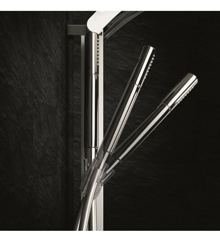 Στήλη  Ντους Dolce Vita Idea-110 Inox Matt Θερμομικτική από Ανοξείδωτο Χάλυβα 2 Εξόδων  Ύψος 131,4cm