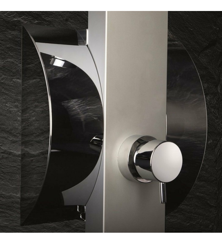 Στήλη  Ντους Dolce Vita Idea-110 Inox Matt Θερμομικτική από Ανοξείδωτο Χάλυβα 2 Εξόδων  Ύψος 131,4cm