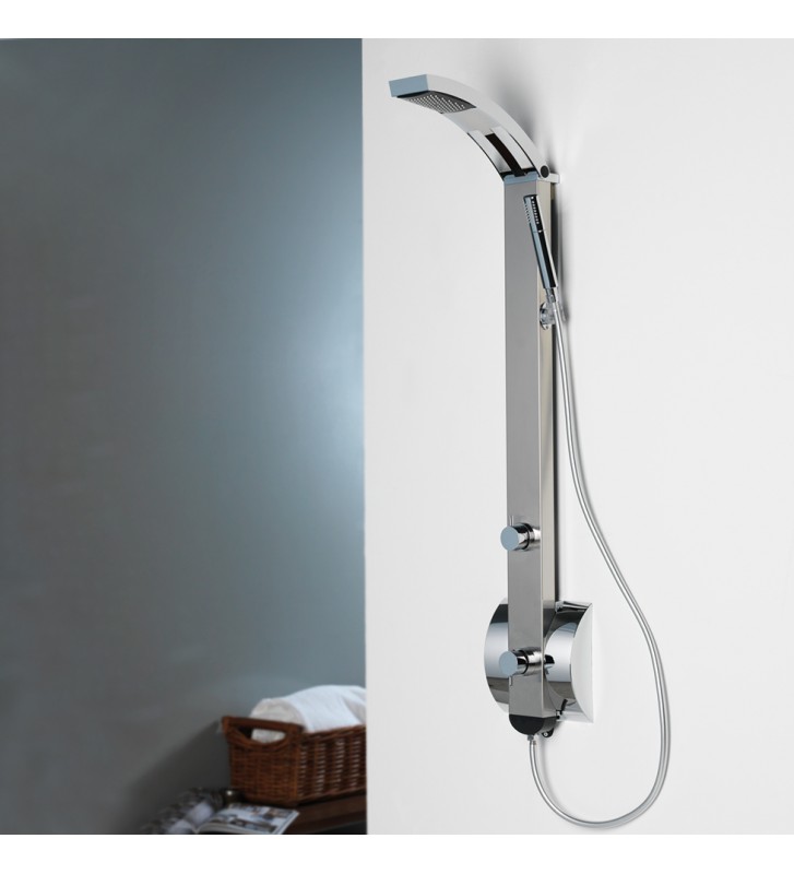 Στήλη  Ντους Dolce Vita Idea-100 Satin  Θερμομικτική από μασίφ Αλουμίνιο 2 Εξόδων  Ύψος 131,4cm