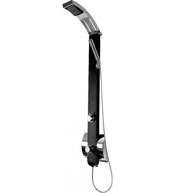 Shower Column Dolce Vita Idea-400 Black Matt Thermal Mixing Solid Aluminum 2 Outlets Height 131.4cm