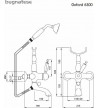 Bathroom Faucet Retro Bronze White Bugnatese Oxford with Telephone and Unbreakable Spiral Mixer (6300-220300)