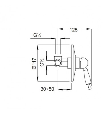 Εντοιχιζόμενος Μίκτης Μίας (1) Εξόδου Ρετρό Bronze White Bugnatese Oxford  (6330-220300)