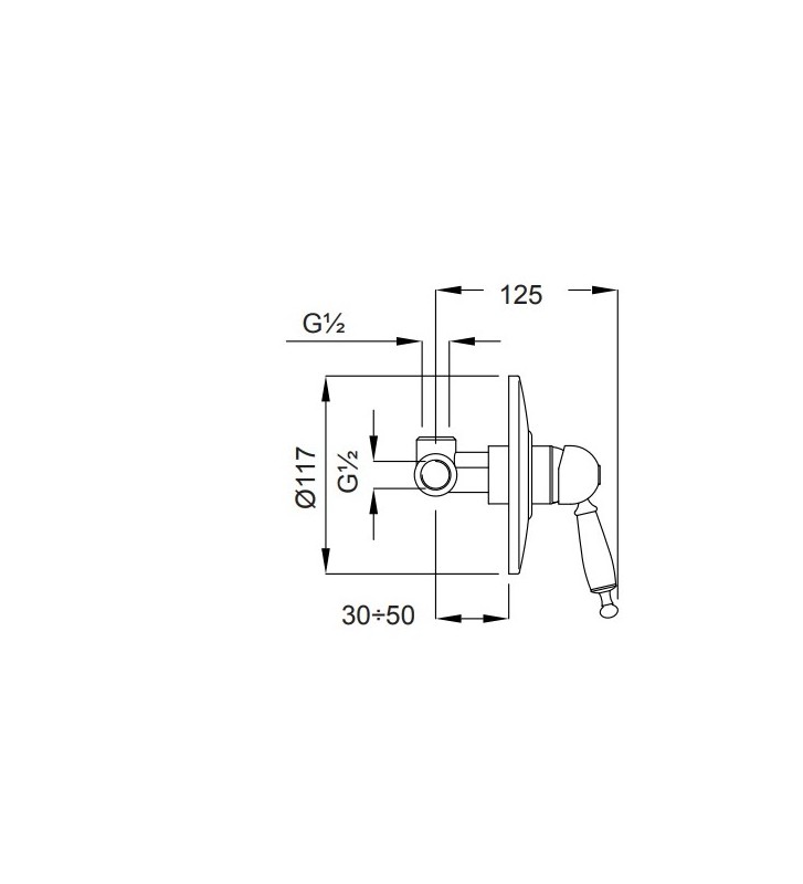 Built-in Mixer Single (1) Outlet Retro Bronze White Bugnatese Oxford (6330-220300)