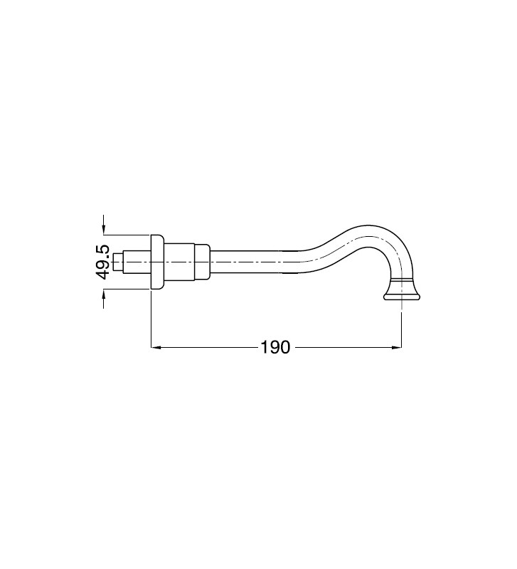 Spout - Built-in Bathtub Faucet Retro Bronze Bugnatese Oxford 19cm (19325-220)