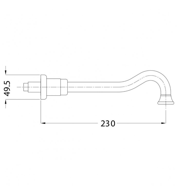 Spout - Built-in Bathtub Faucet Retro Bronze Bugnatese Oxford 23cm (19326-220)