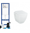 Set Standard Smart Rimless Smart hanging basin & Built-in cistern Siamp 11100 & Button 111911 & Cover SMA2600