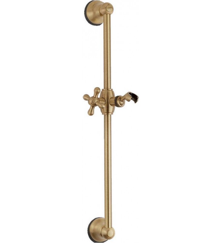 Retro Bronze Bugnatese Oxford Shower Rod 60.5cm With Adjustable Height Telephone Stand (19756-220)