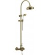 Retro Bronze Bugnatese Oxford Shower Column With Faucet & Tilting Head & Phone Holder (CD6336-220300)