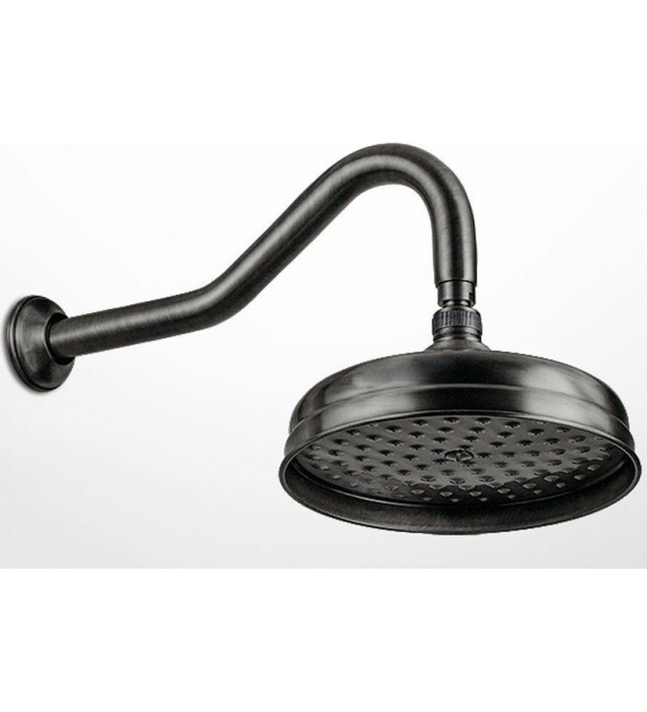 Shower Head Retro Black Matt Bugnatese Oxford Round with Arm (CIV19116-400)