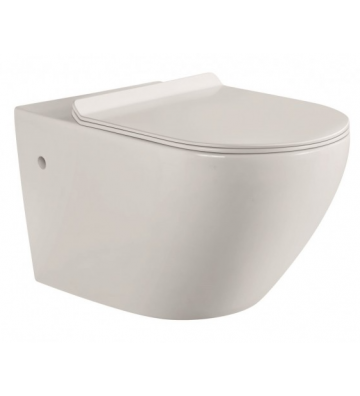 Rimless Hanging Basin White Inter Ceramic ICC 3755 with Slim Soft Closing Duroplast Cover