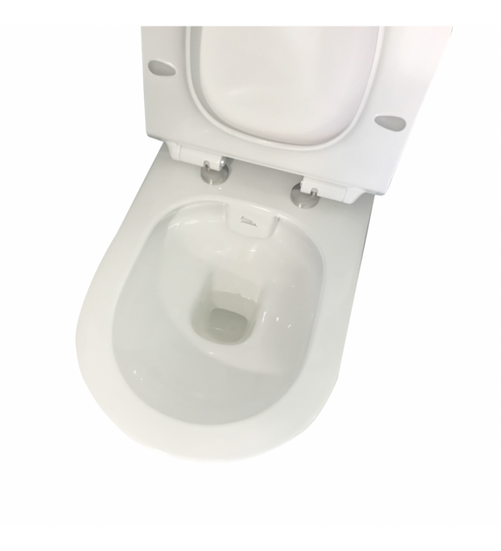 Λεκάνη Κρεμαστή Rimless Λευκή Inter Ceramic ICC 5036 με Κάλυμμα Slim Soft Closing