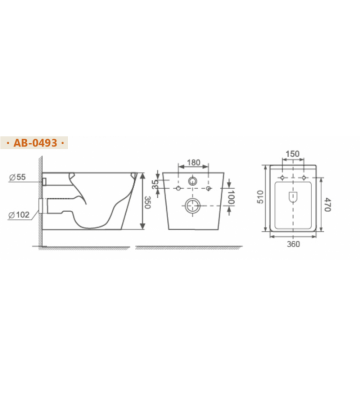 Λεκάνη Κρεμαστή Rimless Λευκή Inter Ceramic ICC 5036 με Κάλυμμα Slim Soft Closing