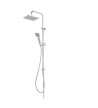 Shower Column Ferro Wizard Square Chrome Adjustable Height, With ABS Head 20x20 cm, Telephone, Dispenser & Spiral NP46