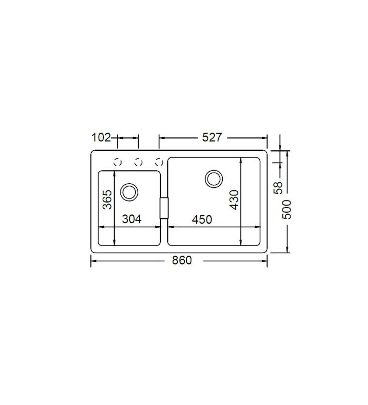 Νεροχύτης Ένθετος Schock Cristadur Mono 86x50cm Ασύμμετρες Γούρνες (15290-xxx)