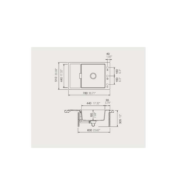 Νεροχύτης Ένθετος Schock Cristadur Mono Με μία Γούρνα & Πάγκο Εργασίας 78x51cm