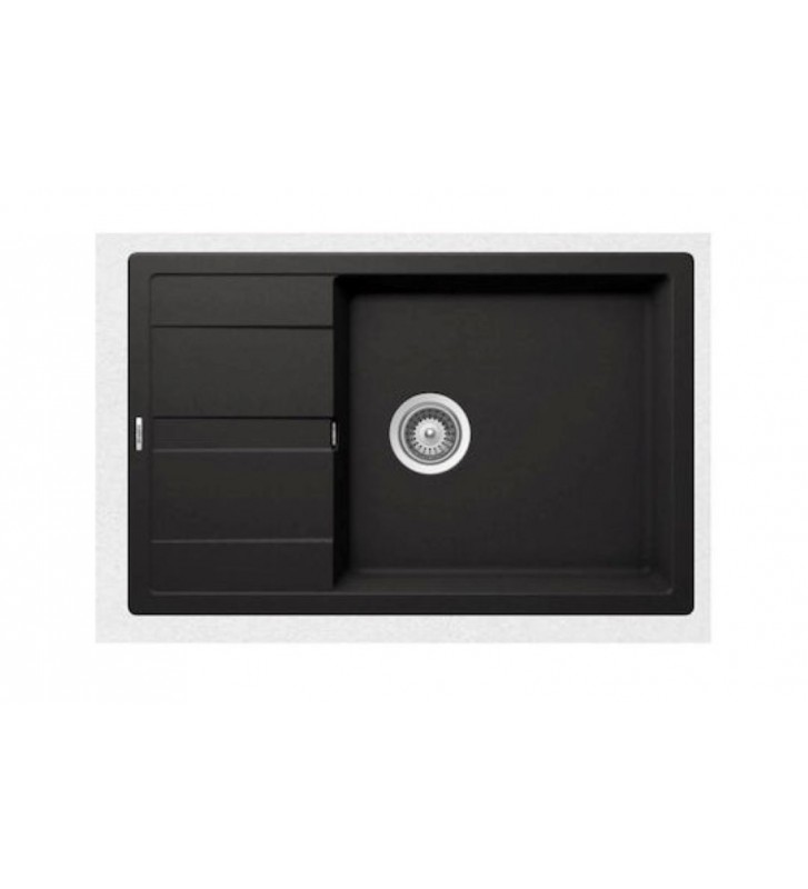 Νεροχύτης Ένθετος Schock Cristalite Manhattan με Μία Γούρνα και Ποδιά 78x50cm