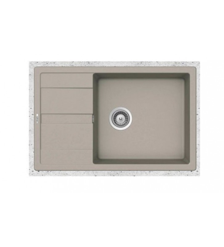 Νεροχύτης Ένθετος Schock Cristalite Manhattan με Μία Γούρνα και Ποδιά 78x50cm