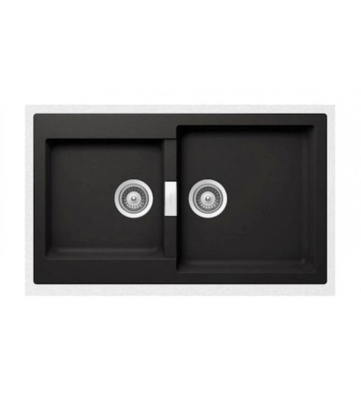 Νεροχύτης Ένθετος Schock Cristalite Manhattan με Δύο Γούρνες 86x50cm