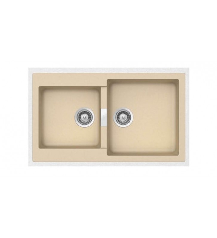 Νεροχύτης Ένθετος Schock Cristalite Manhattan με Δύο Γούρνες 86x50cm