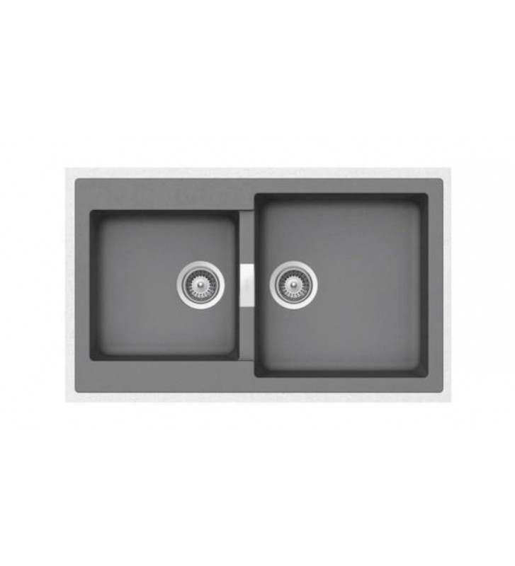 Νεροχύτης Ένθετος Schock Cristalite Manhattan με Δύο Γούρνες 86x50cm