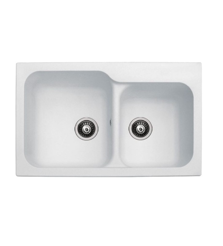 Built-in Duralit Synthetic Heavy Duty Sink with Two Troughs (83x50)