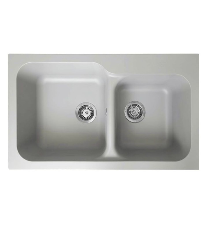 Built-in Duralit Synthetic Heavy Duty Sink with Two Troughs (83x50)