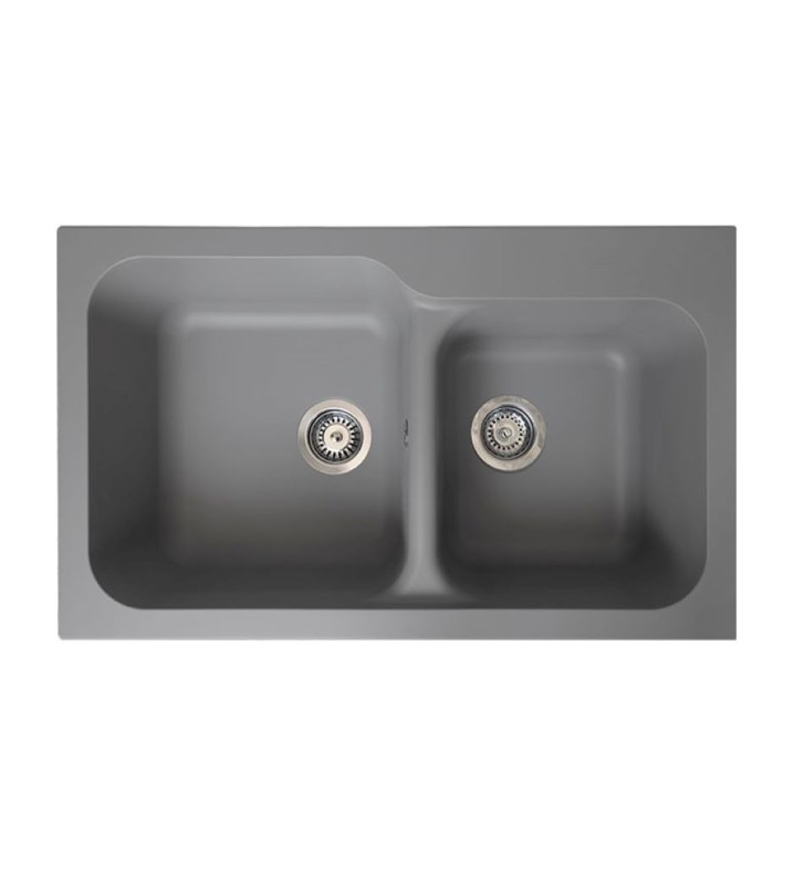 Built-in Duralit Synthetic Heavy Duty Sink with Two Troughs (83x50)