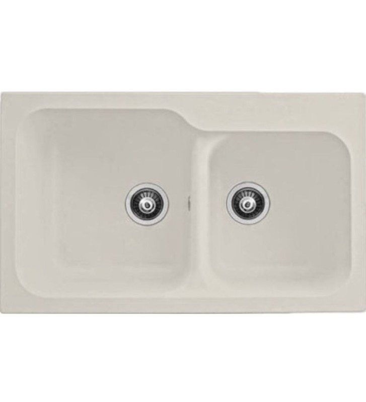 Built-in Duralit Synthetic Heavy Duty Sink with Two Troughs (83x50)